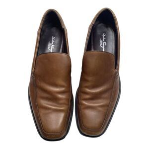 Salvatore Ferragamo Brown Leather Loafers Men’s Dress Shoes Size 11